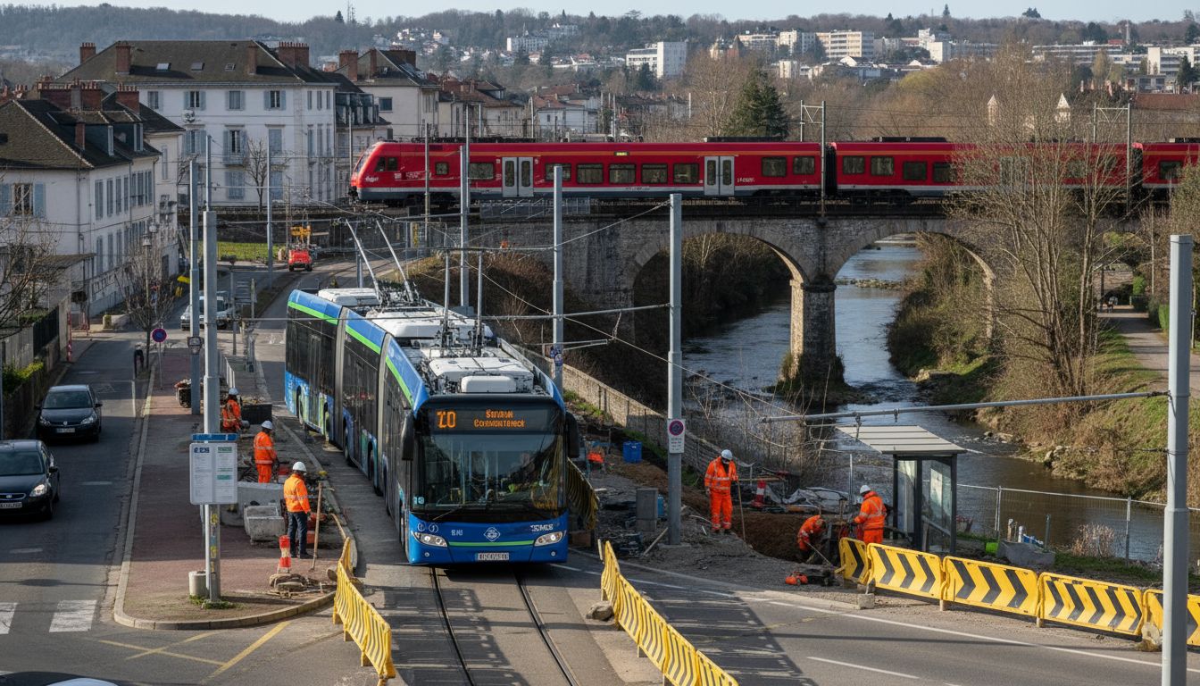 Trolleybus et travaux sur l&rsquo;axe Lyon recentrent la mobilité périurbaine